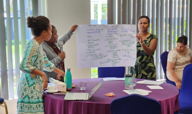 The workshop in the Solomon Islands.