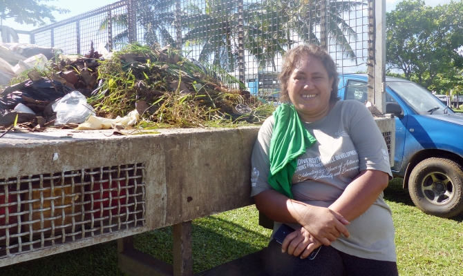 MNRE staff leading the Samoa Clean-Up organised in partnership with the Greening of the Games Initiative