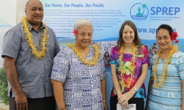 Mr Sefanaia Nawadra, Hon. Fiamea Naomi Mata'afa, Dr. Vicki Hall and Ms Easter Galuvao