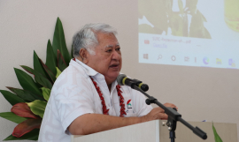 Tuilaepa Sailele Malielegaoi at the ABS Launch