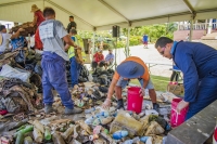 Waste Audit during the clean-up at the Puipa’a mangrove area in Samoa.