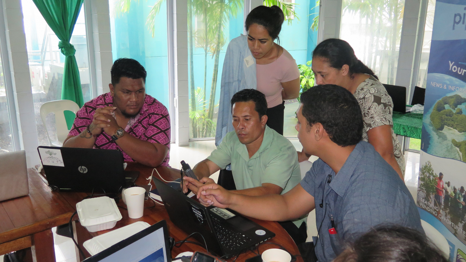 Participants interacting on the GIS application activity